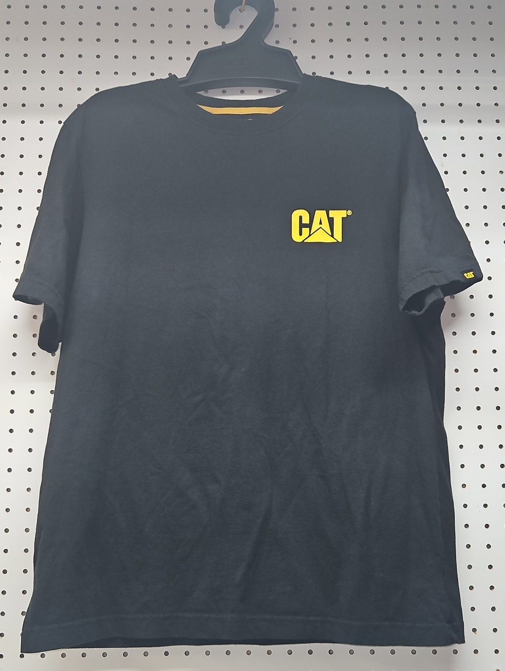 Caterpillar Black Tee with Yellow CAT Logo